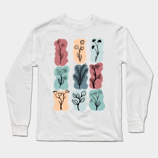 Line Art Floral Long Sleeve T-Shirt
